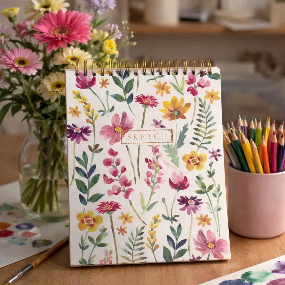 Vibrant Floral Sketchbook